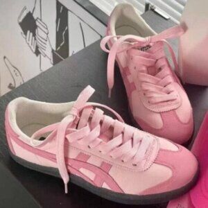 😊Onitsuka Tiger Women's Pink Trainers low-top sneakers for women